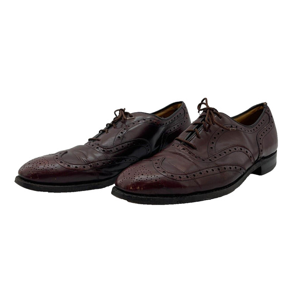 Aristocraft Casual Dress Shoes Fine Burgundy Leather Wingtip Oxford Size 10 1/2 main image 13